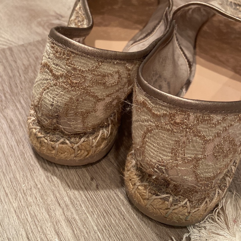 Valentino Garavani Gold Metallic Lace Espadrilles Vintage - Picture 3 of 7